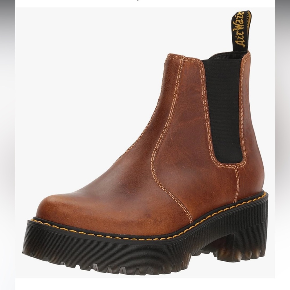 Dr. Martens Rometty Platform Boots Brown Leather Womens size 9